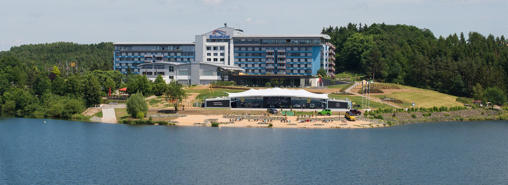 Blick auf Bio-Seehotel in Zeulenroda