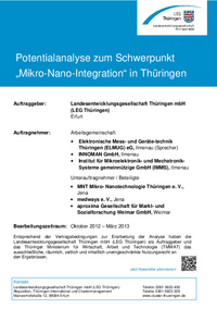 Potentialanalyse zum Wachstumsfeld "Mikro-Nano-Integration" in Thüringen