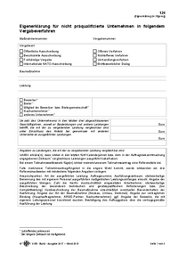 Eigenerklärung für nicht präqualifizierte Unternehmen in folgendem Vergabeverfahren