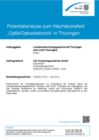 Potentialanalyse zum Wachstumsfeld "Optik/Optoelektronik" in Thüringen