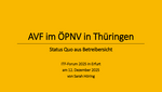 Betreiber-Perspektive zur Einführung des automatisierten und vernetzten Fahrens im ÖPNV in Thüringen | Sarah Höring