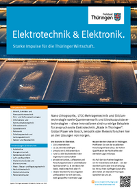 Factsheet Elektrotechnik & Elektronik in Thüringen