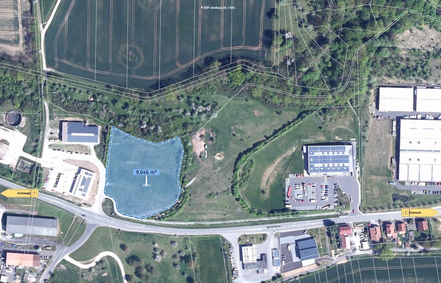 Ansicht Gewerbegebiet West