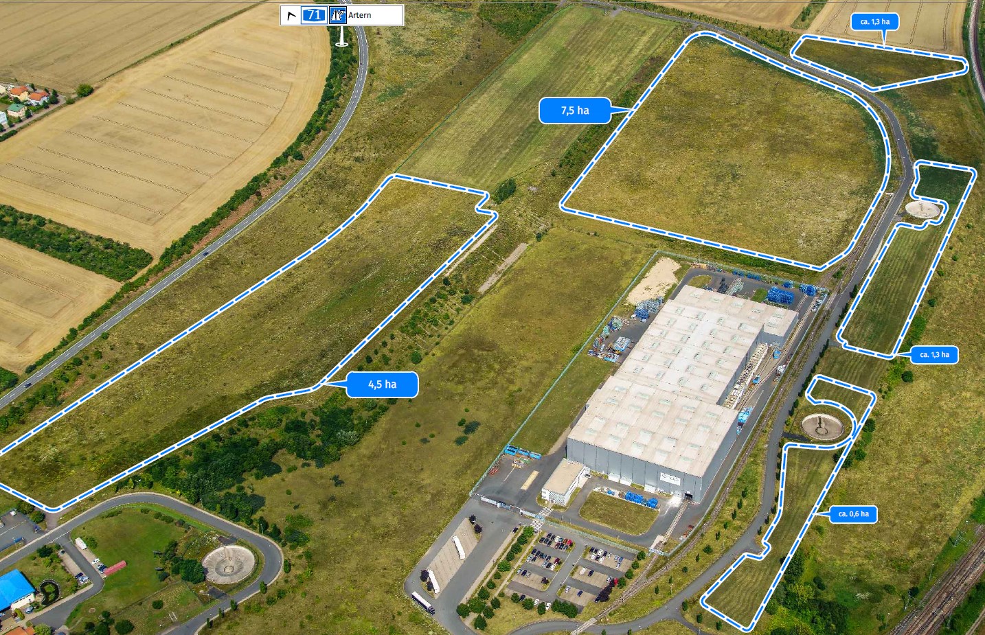 Ansicht Industriegebiet "Kyffhäuserhütte"