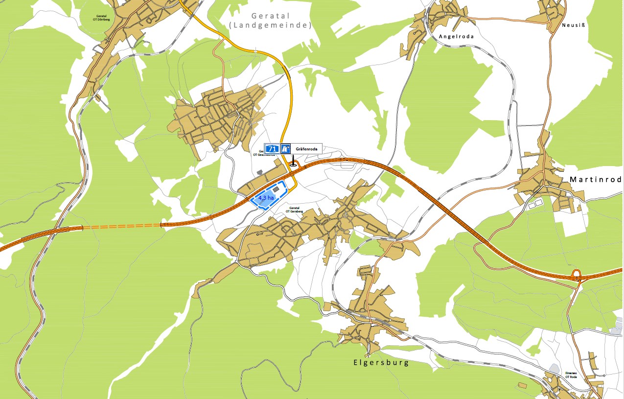 Ansicht Industriegebiet "An der A 71"