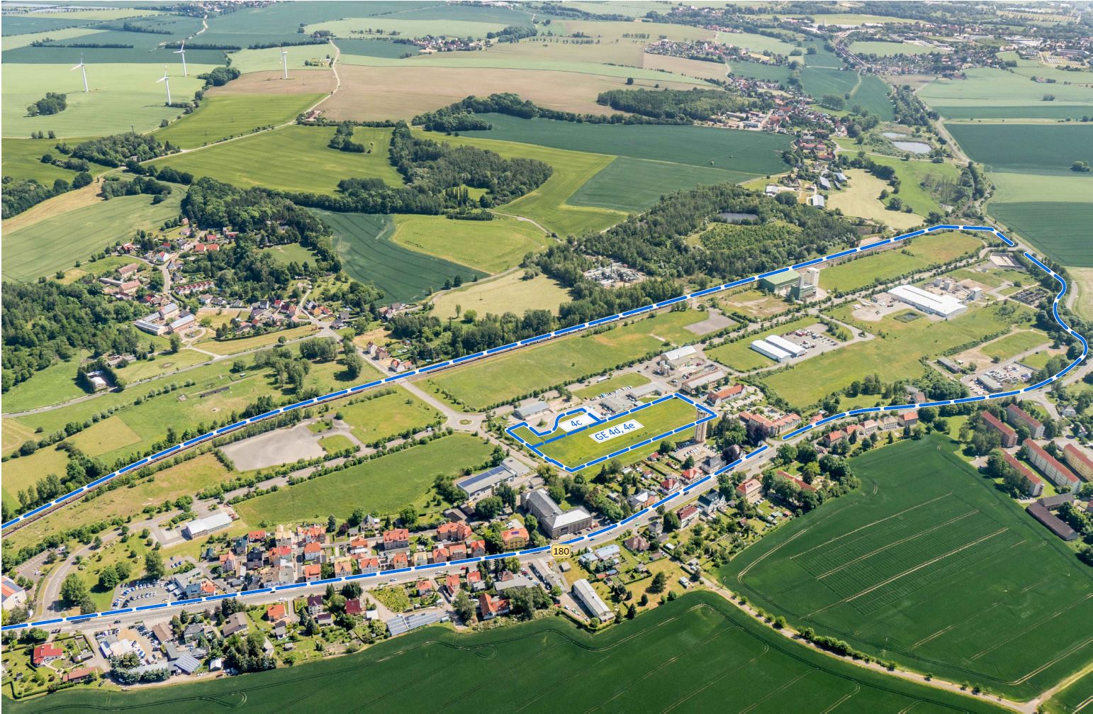 Ansicht Industrie-und Gewerbepark Rositz GE 4c (teilw.), GE 4d, GE 4e