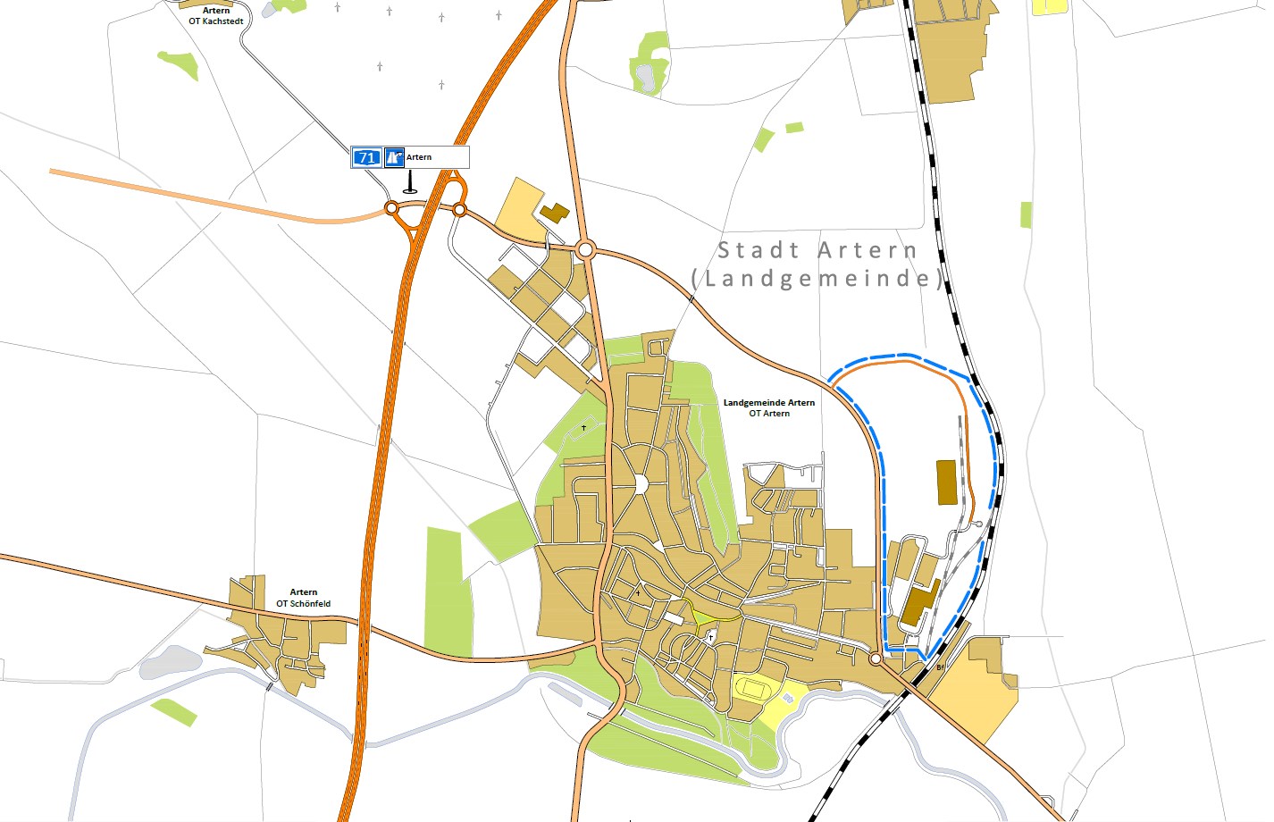 Ansicht Industriegebiet "Kyffhäuserhütte"