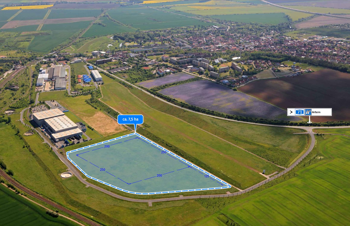 Ansicht Industriegebiet "Kyffhäuserhütte"