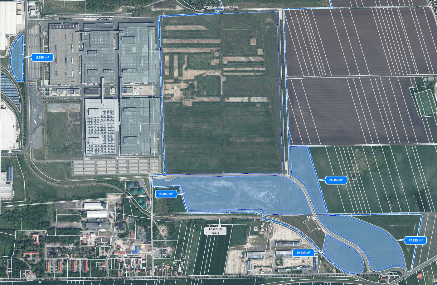 Ansicht Industriegebiet "Kiebitzhöhe" in Kölleda (B-Plan Gebiet 1/02) - verfügbar ab 2027