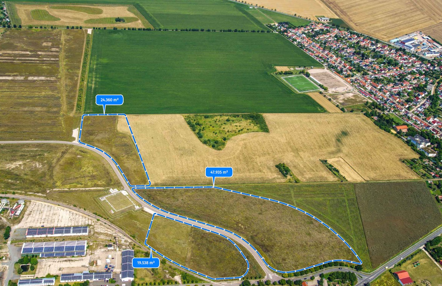 Ansicht Industriegebiet "Kiebitzhöhe" in Kölleda (B-Plan Gebiet 1/02) - verfügbar ab 2027