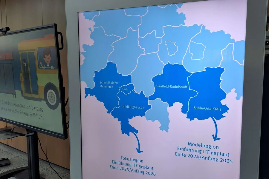 Thüringen Karte mit hervorgehobenen Landkreisen
