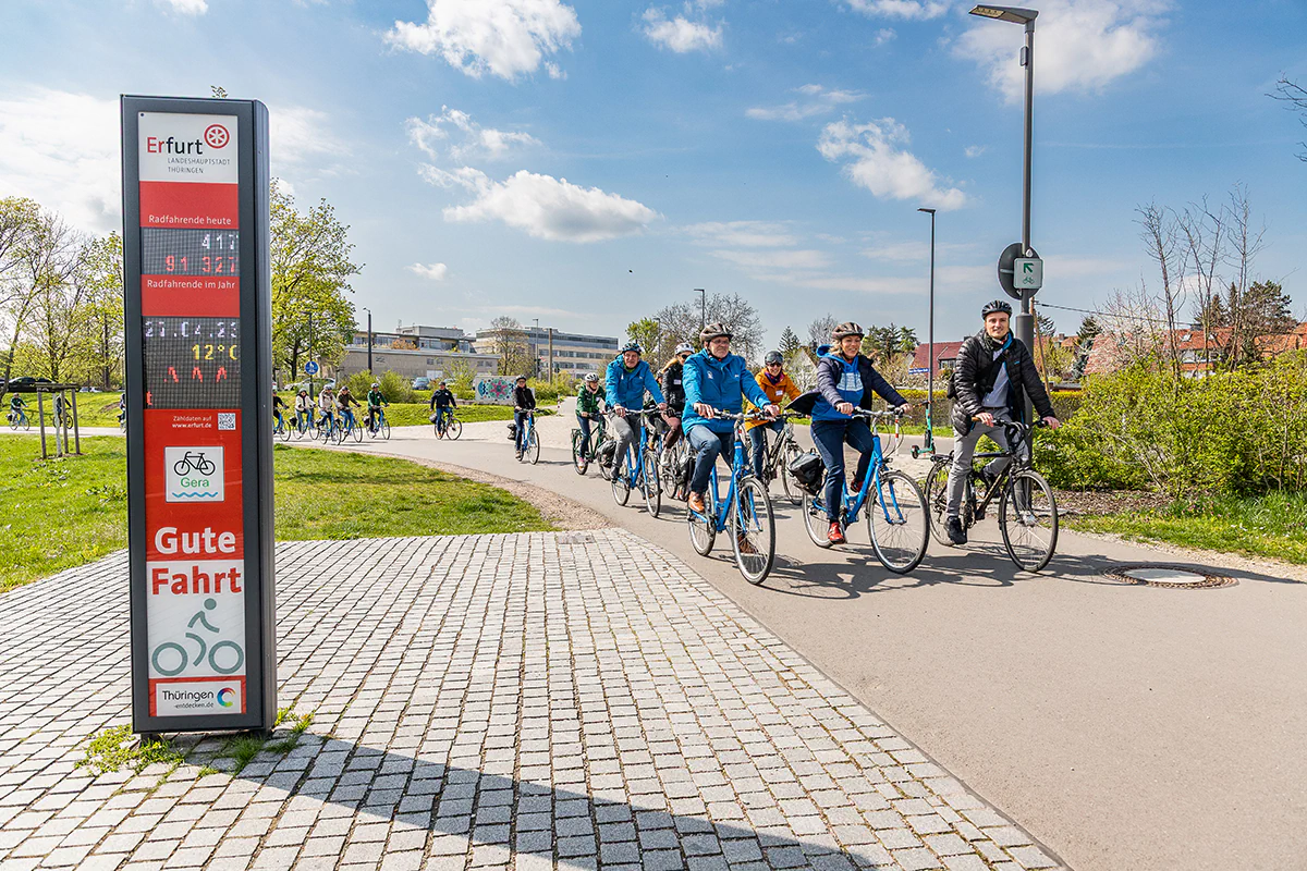 Radfahrer auf einem Radweg